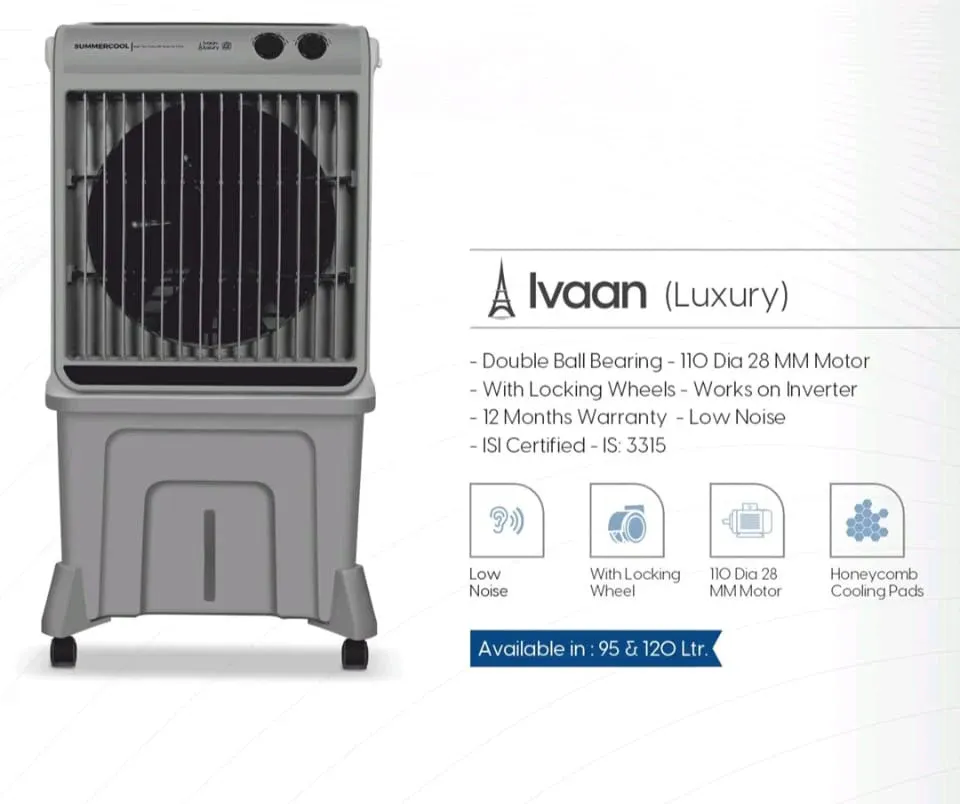 [SUMMERCOOL-IVAAN-LUXURY-95L] Summercool Ivaan Luxury 95 Litre Air Cooler