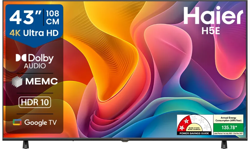 [HAIER-43-4K-GOOGLE-TV] Haier 43 Inch 4K Ultra HD Google TV