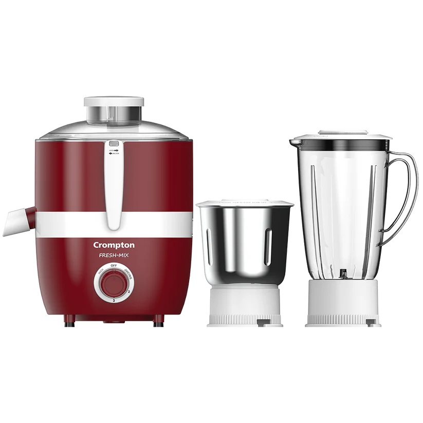 [ACGJMG-FRESH-MIX] Crompton Freshmix Juicer Mixer Grinder- 500W, 3 Stainless Steel Jars